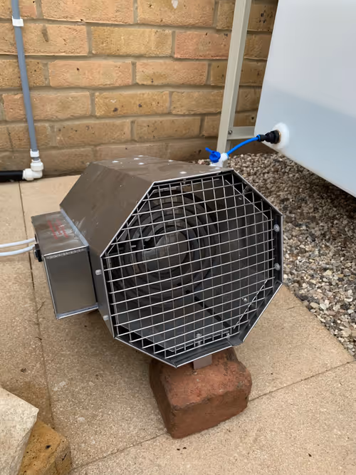 01. The electric fan heater which developed a fault