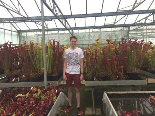 10. Me, surrounded by Sarracenia and looking pleased.