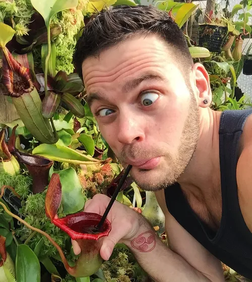 Domonick fooling around in the poly-tunnel