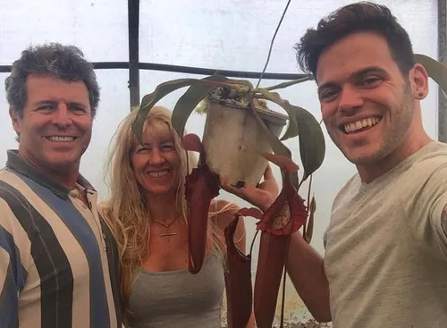 Domonick visiting Geoff and Andrea Mansell of Exotica Plants in Australia