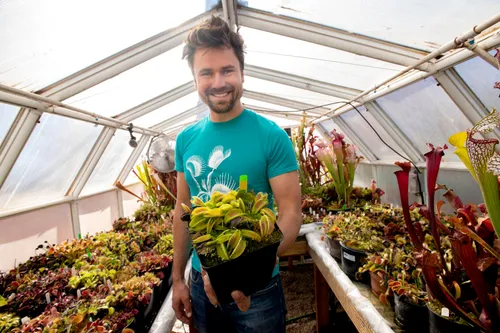 Jeremiah Harris, holding his record-breaking Dionaea 'Alien'!