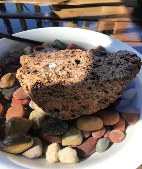 Planting space on the right and sides with water flowing on the left